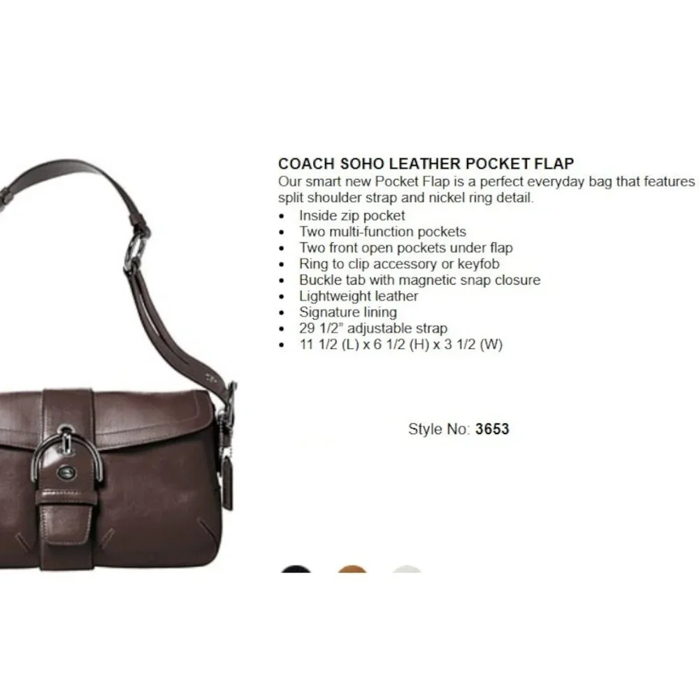 Vintage COACH Soho leather Pocket Flap in camel - Picture 15 of 15